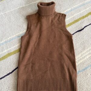 Michael Kors Brown Turtleneck Sweater Vest